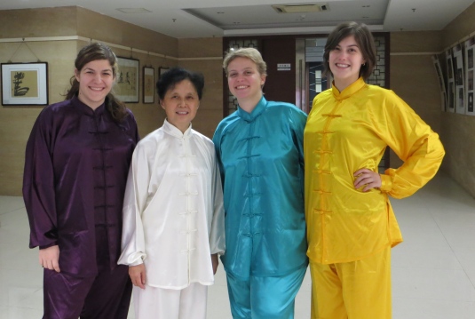 Lea, Teacher Yang, Martyna and I in our Taiqi outfits (Photo: 11/13 LKorva)