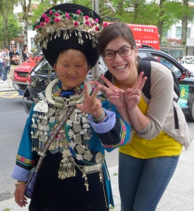 A Miao minority woman posing with me at JingGang Mountain (Photo: Emccall 